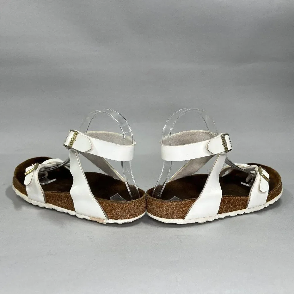 Birkenstock‎ Women's Size 7 Mayari White Patent Leahter Birko-Flor Sandals